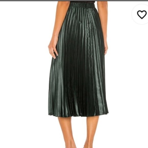 1 State Wild Thing Deep Forest Green Skirt Pleated Miid Size 6 Women's NWT - Picture 6 of 13